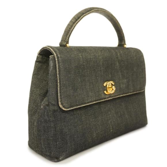 Chanel handbag denim black ladies - Picture 2 of 16